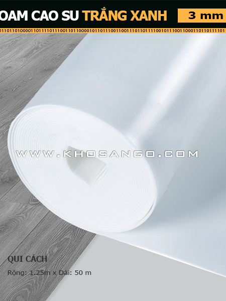 Foam Cao Su Trắng Xanh 3 mm