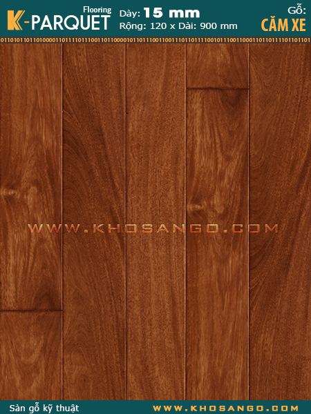 Sàn gỗ căm xe Engineered 15x90x900